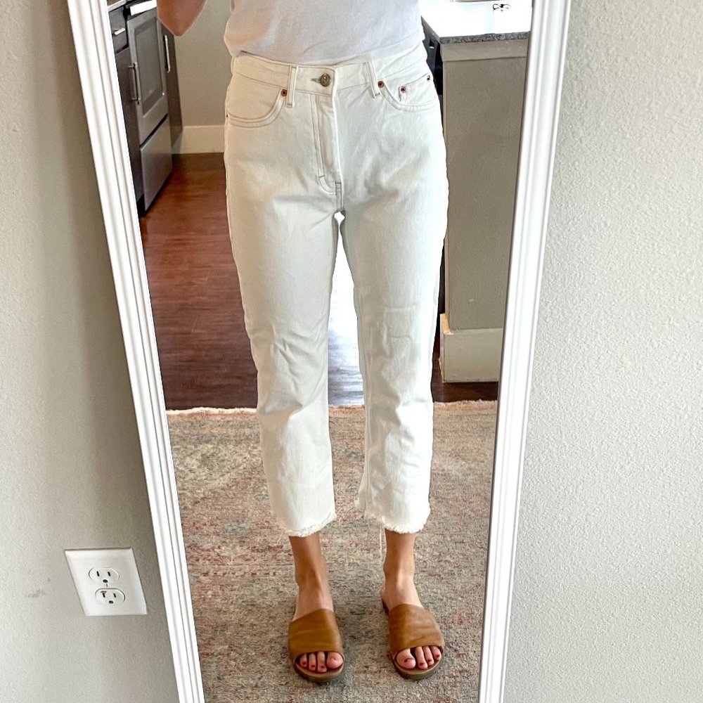 ASOS Cropped Off-White Jeans